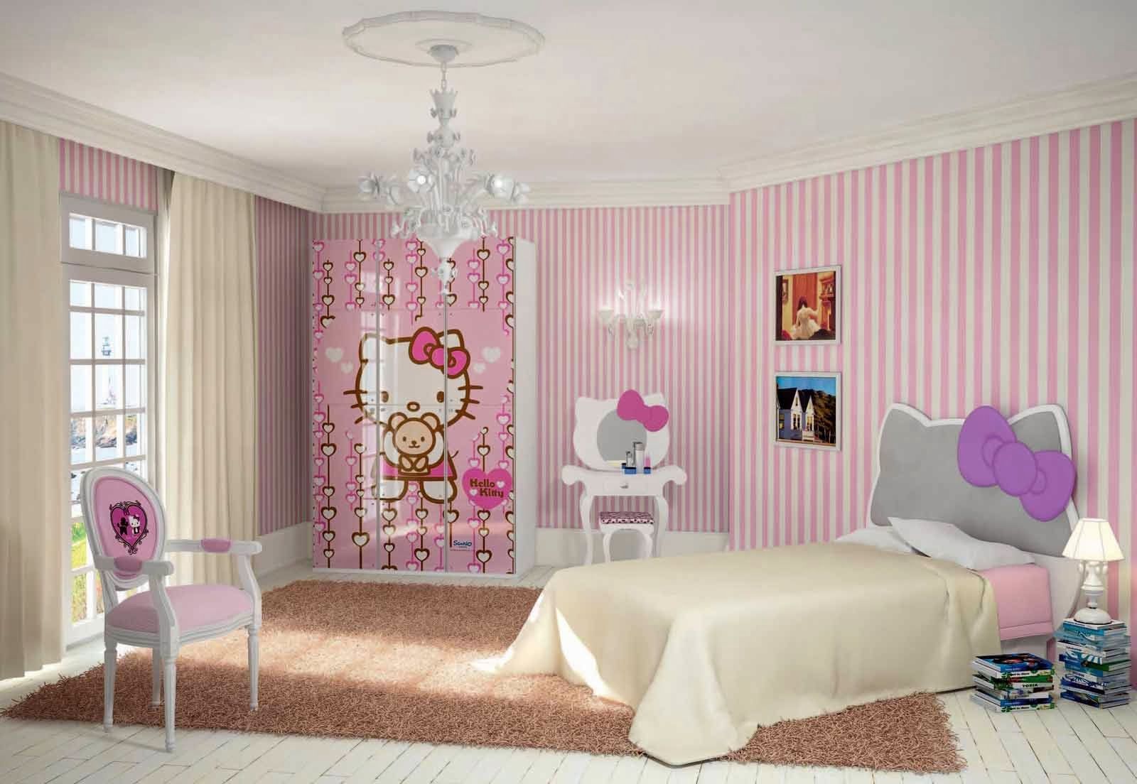 Mẫu thiết kế phòng ngủ hello kitty dành cho bé