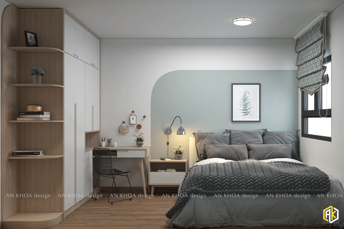 Thiết kế nội thất phòng ngủ nhà ống - mẫu 3 - phong cách hiện đại 