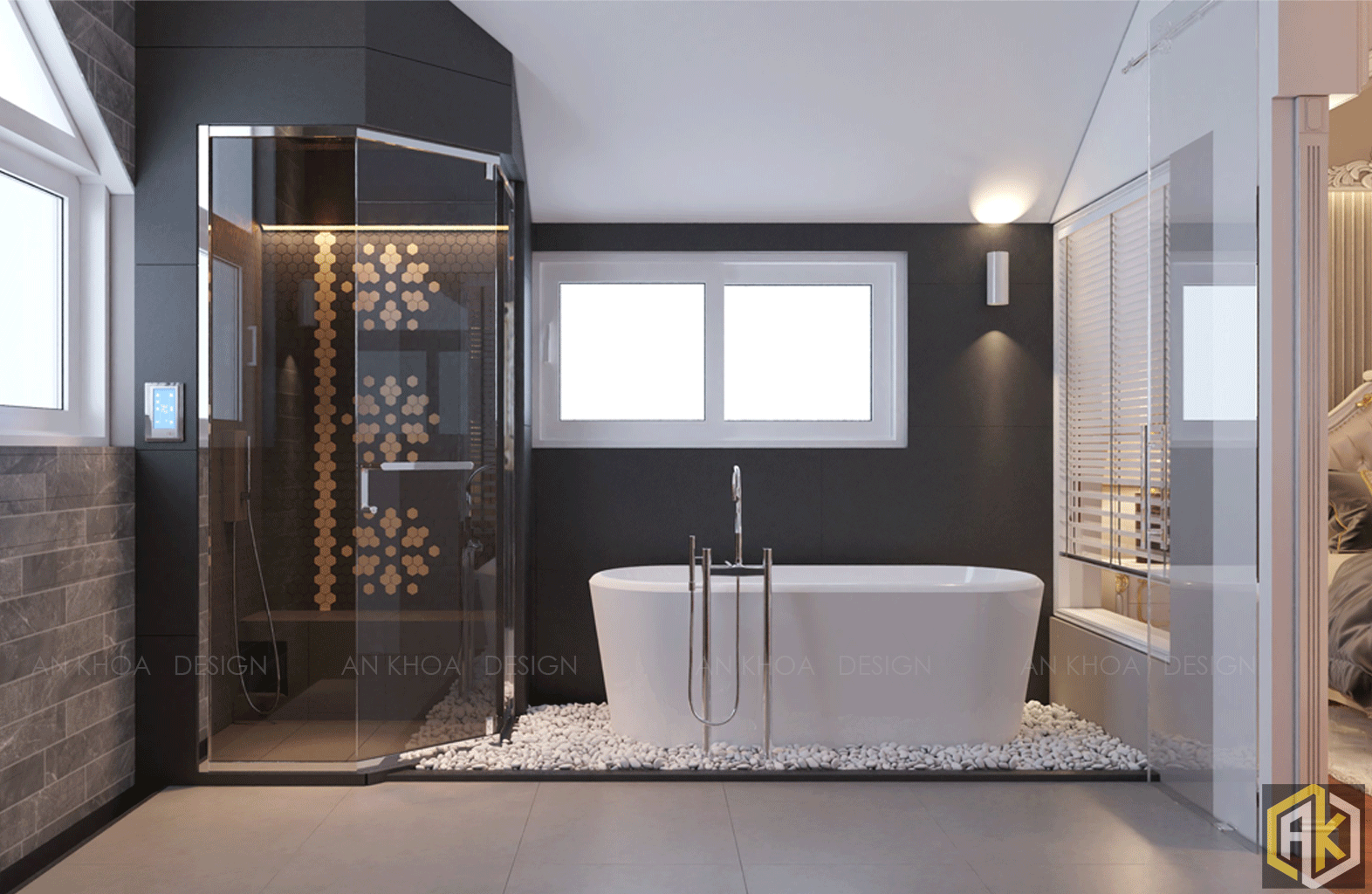 Thiết kế phòng tắm nhà ống phong cách tân cổ điển - mẫu 2