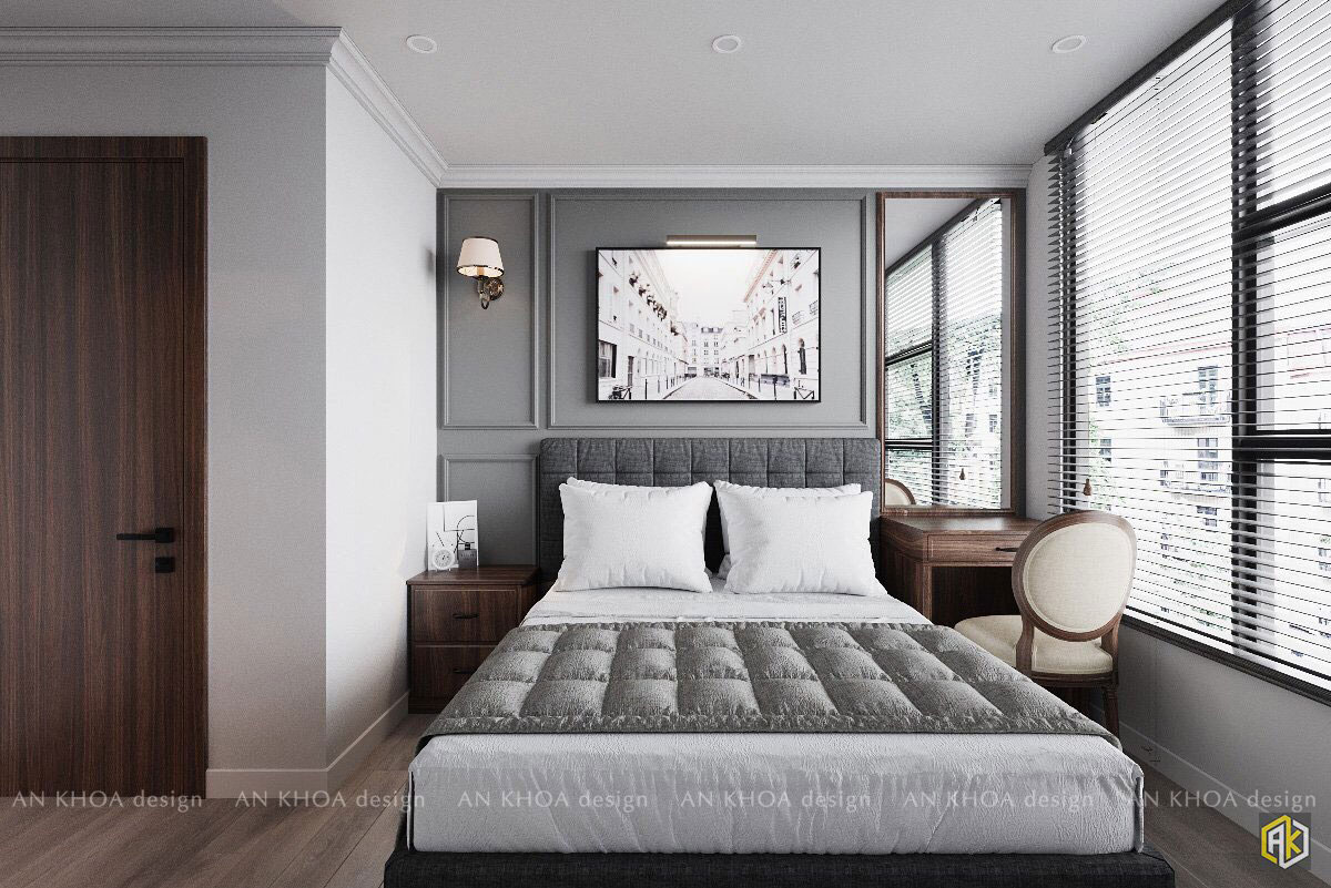 Thiết kế nội thất phòng ngủ nhà ống - mẫu 1 - phong cách hiện đại