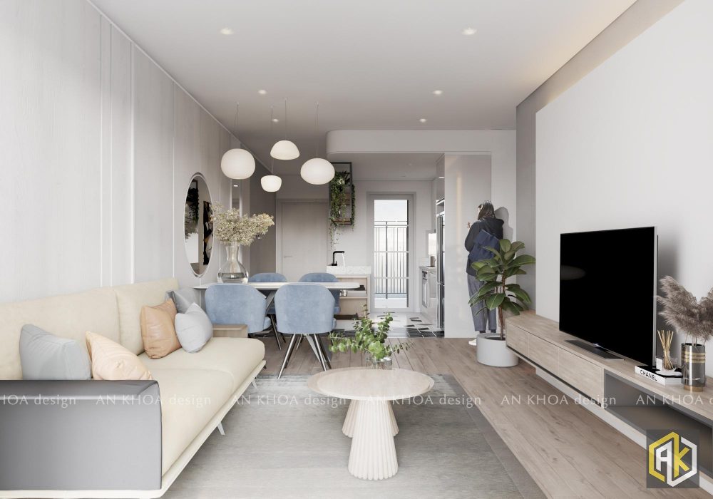 Thiết kế nội thất phòng khách chung cư theo phong cách hiện đại