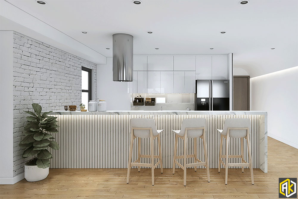 Thiết kế chung cư 70m2 - mẫu thiết kế phòng bếp 1