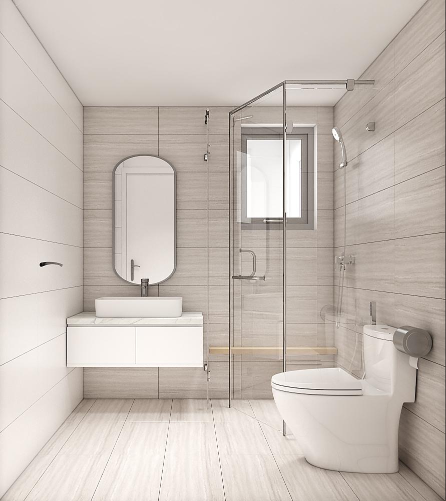 Thiết kế phòng tắm kết hợp phòng vệ sinh