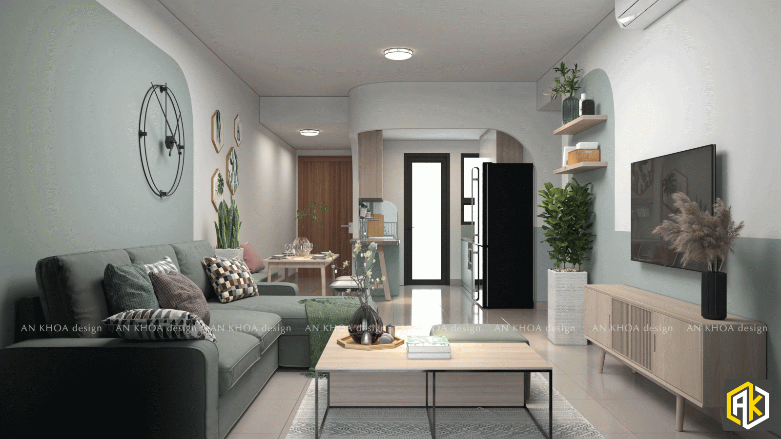 Thiết kế nội thất chung cư 3 phòng ngủ theo phong cách tối giản