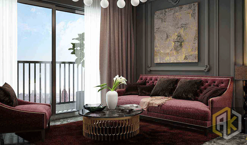 Thiết kế nội thất phòng khách tân cổ điển với concept cuốn hút nhẹ nhàng