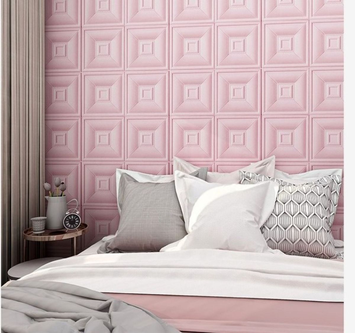 Giấy và xốp dán tường để trang trí phòng ngủ đẹp cho nữ