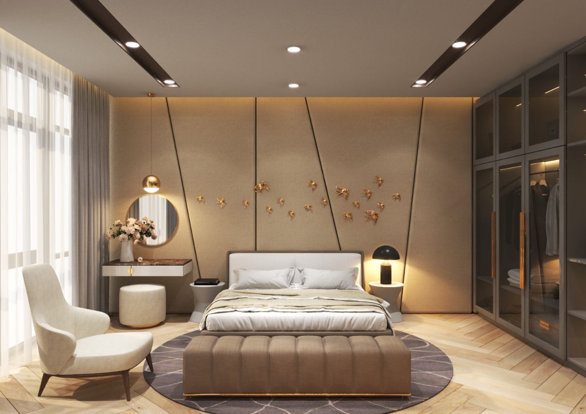 Thiết kế phòng ngủ đẹp cho nữ theo phong cách sang trọng Luxury