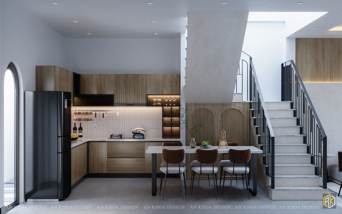 Mẫu thiết kế nội thất phòng bếp hiện đại cho nhà phố