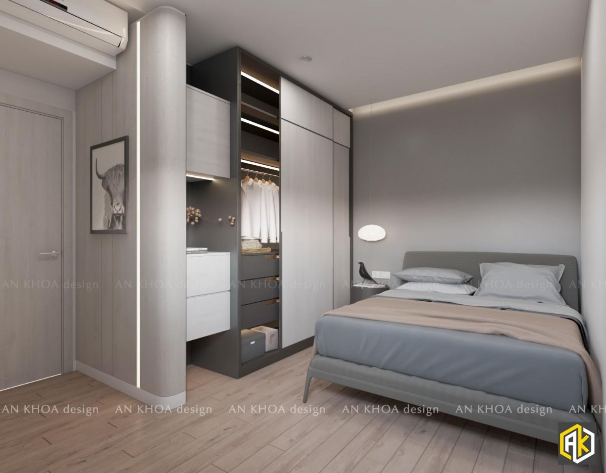 Phòng ngủ nhà phố hiện đại đơn giản