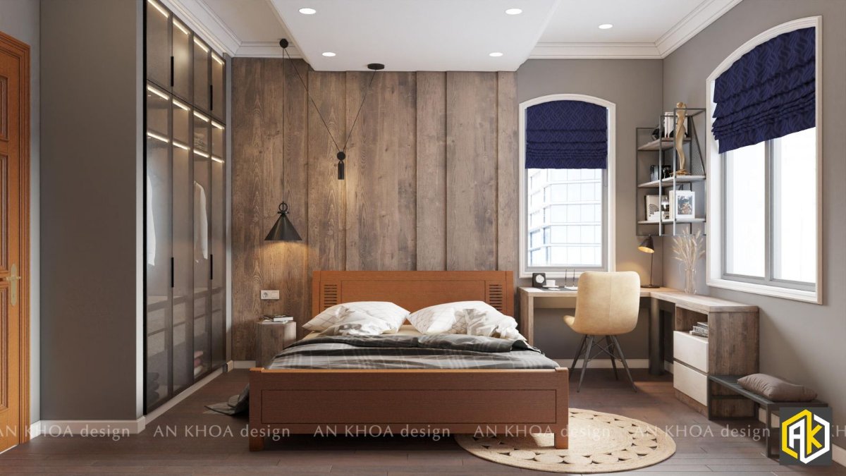 Thiết kế nội thất phòng ngủ nhà phố - An Khoa Design