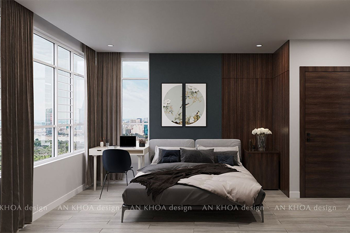 Thiết kế thi công nội thất căn hộ 102m2 2 phòng ngủ chung cư Him Lam Chợ Lớn Quận 6 TPHCM - Anh Hùng