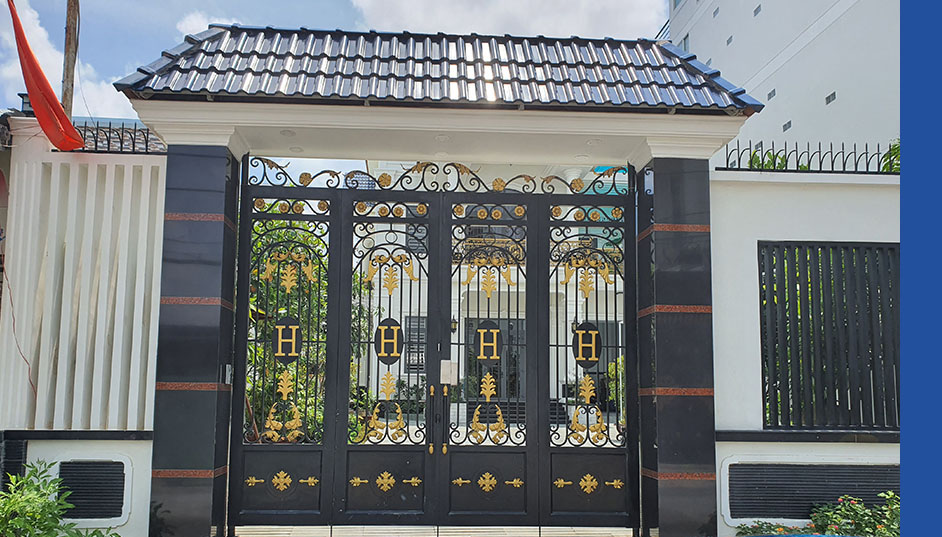 Mái cổng đẹp bằng tôn