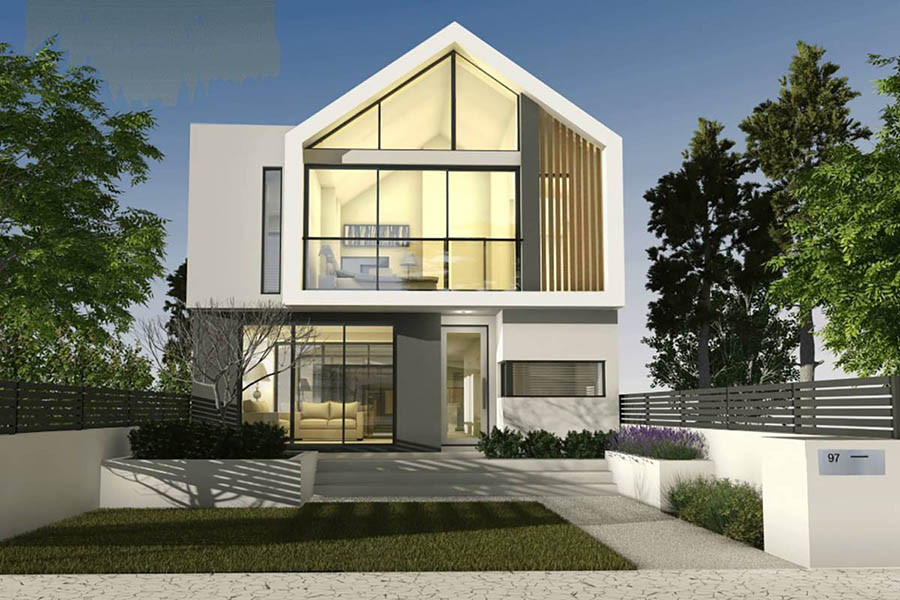 Thiết kế nhà mặt tiền 8m mái Thái hiện đại