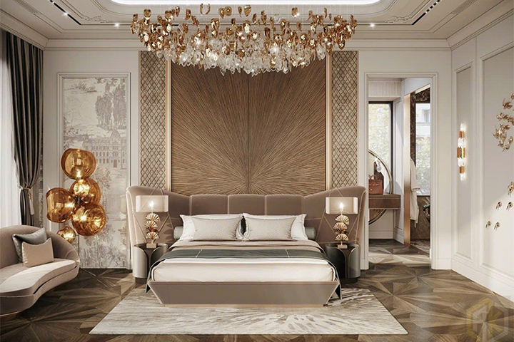 Thiết kế nội thất phòng ngủ master phong cách Luxury