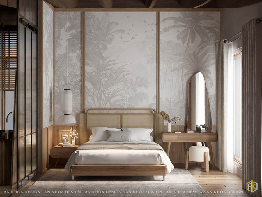 Thiết kế nội thất phòng ngủ phong cách đồng quê