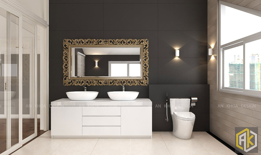 Mẫu thiết kế phòng tắm nhà vệ sinh phong cách Châu Âu