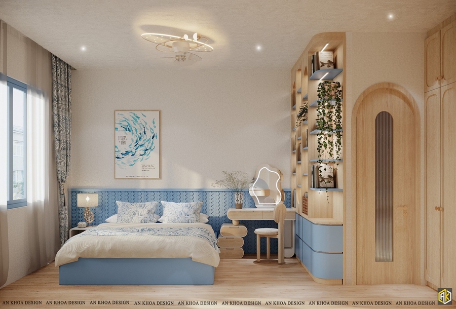 Thiết kế nội thất phòng ngủ nhà phố Santorini