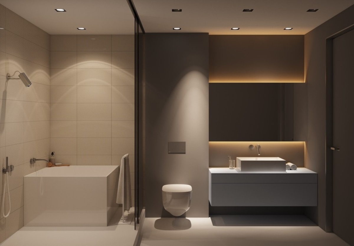 Giản lược những đồ nội thất không cần thiết tạo cho phòng tắm cảm giác sạch sẽ, rộng rãi