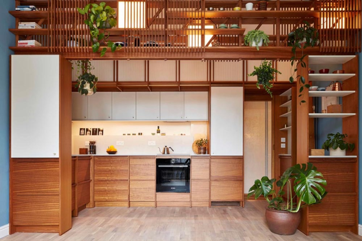 Phòng bếp phong cách Nhật trong biệt thự đơn lập chú trọng ánh sáng tự nhiên