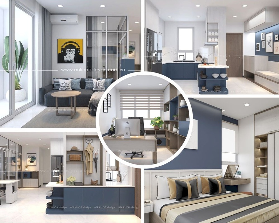 Cải tạo căn hộ chung cư 2 phòng ngủ