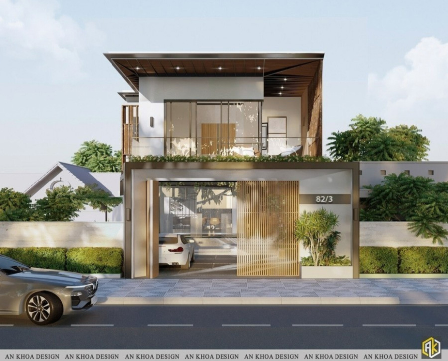 Mặt tiền với ngôi nhà thiết kế sang trọng 