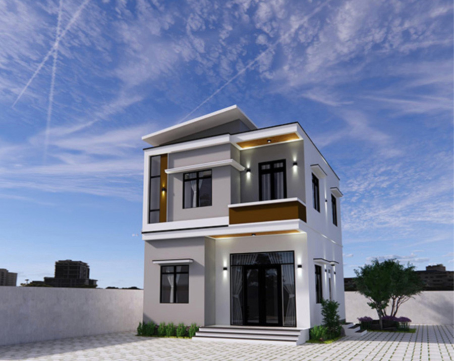 Nhà phố 7x7m phong cách tối giản