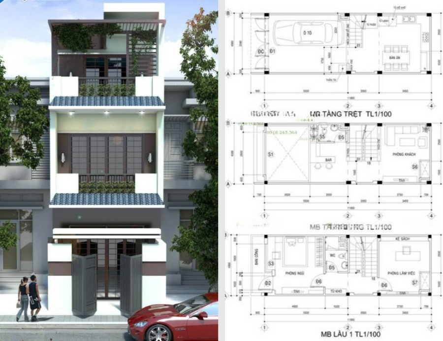Sân thượng kết hợp cây xanh tạo không gian thư giãn