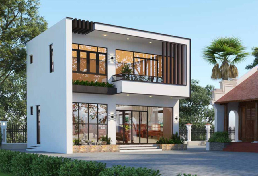 Thiết kế nhà 7x7m phong cách hiện đại 