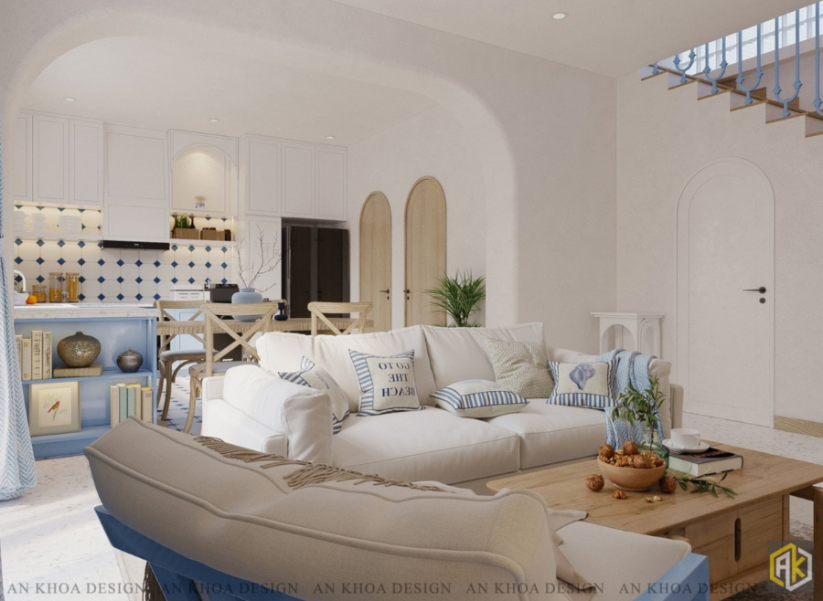 Màu xanh biển được sử dụng trong thiết kế Địa Trung Hải